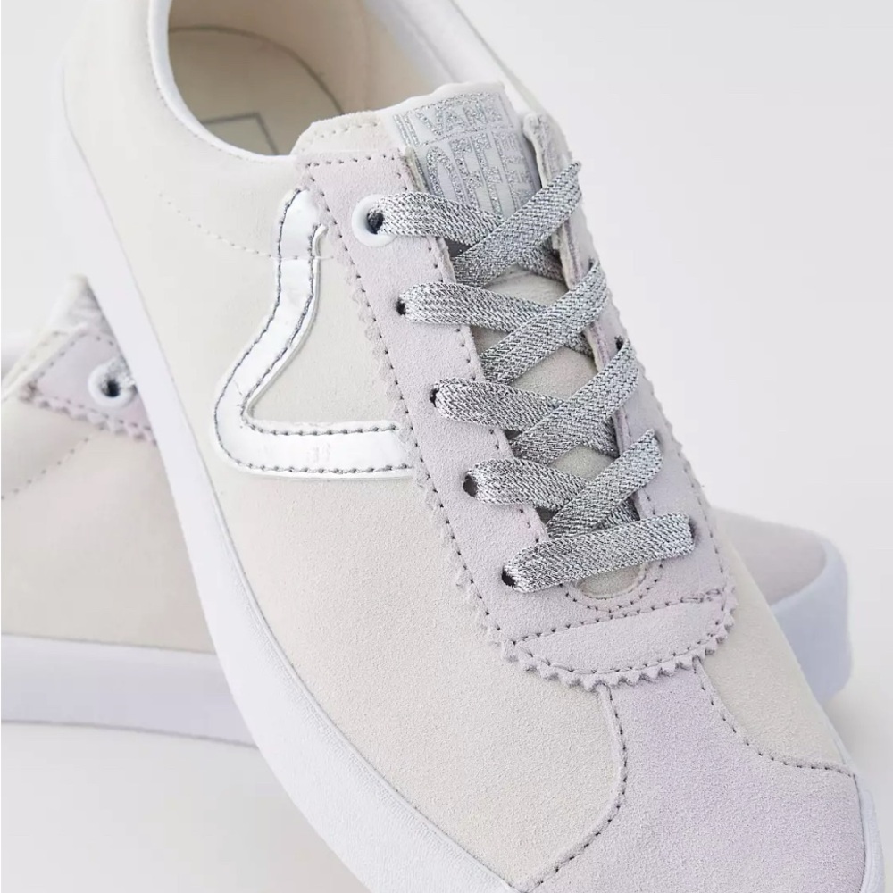 Vans Low Sport Women's Silver and White Sneakers 7.5